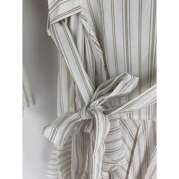 ALC Enzo Striped Puff Sleeve Wrap Dress Women's Size 12 New Cotton Silk - Picture 8 of 9
